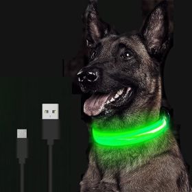 LED Glowing Dog Collar Battery Operated Luminous Collar (Color: Blue, Size: M)
