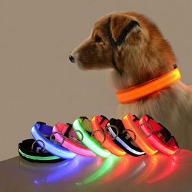 Glow-In-The-Dark Pet Collar For Dog (Color: Blue, Size: S)