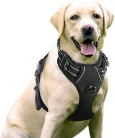 Dog Harness; No-Pull Harness with 2 Leash Clips (Color: Classic Black, Size: X-Large)