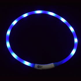 Dog's LED Light Up Collar With USB Recharging Port (Color: Blue)