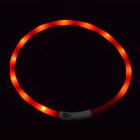 Dog's LED Light Up Collar With USB Recharging Port (Color: Red)