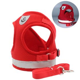 Dog Harnesses With Leash (Colour: Red, Specification (L * W): M)