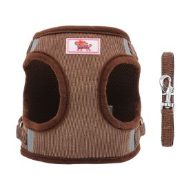 Dog Harnesses And Leash Set (Colour: Coffee, Specification (L * W): S)