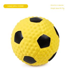 Squeaky Dog Toys Natural Latex Rubber Dog Balls (Colour: Large Yellow Football)
