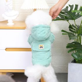 Dog warm clothing; New Cotton Padded (Colour: Starter Edition - Green, Size: M)