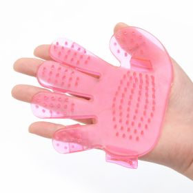 Pet Palm Brush, Hand Shampoo Grooming Bath Massage Glove (Color: Pink)
