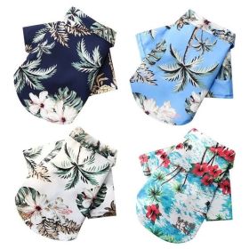 Hawaii Beach Clothing For Dog T-Shirts (Colour: Coconut Tree Shirt Black, Size: XL (about 9-11 kg pet))