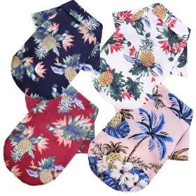 Hawaii Beach Clothing For Dog T-Shirts (Colour: Pineapple Shirt White, Size: XS (about 2-3 kg pet))