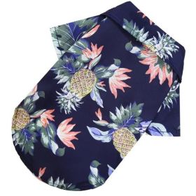 Hawaii Beach Clothing For Dog T-Shirts (Colour: Pineapple Shirt Navy, Size: M (about 5-7 kg pet))