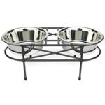 Mesh Elevated Double Dog Bowl (Option: Small/White)
