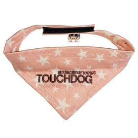 Touchdog 'Bad-to-the-Bone' Star Patterned Fashionable Velcro Bandana (Color: Pink, Size: M)